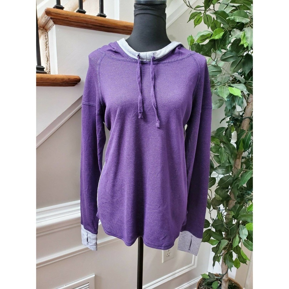 Boxer Craft Women Purple Polyester Long Sleeve Pullover Casual Hoodie Size Small